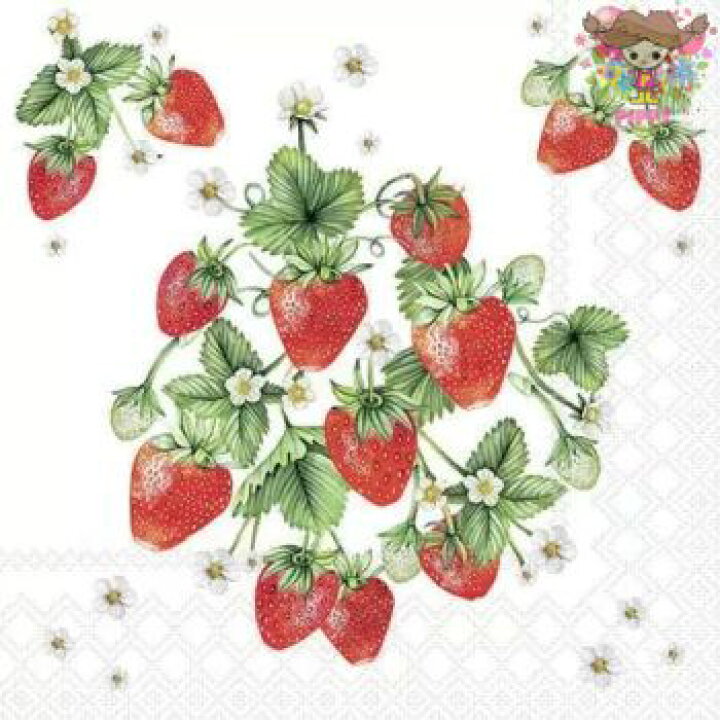 楽天市場】Ambiente ペーパーナプキン☆Bunch of strawberries☆ （1 