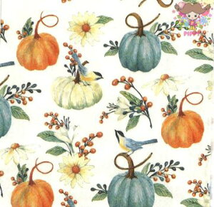 �y25cm�T�C�Y�zIHR �y�[�p�[�i�v�L����PUMPKIN FLORAL���i20������j(W25cm×L25cm)�J�{�`�� ���ڂł� �� �� �� �n���E�B�� ��� ���� �f�R�p�[�W�� ���� ������ �f�G �؂₩