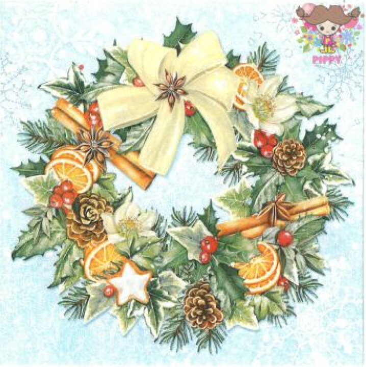 楽天市場】Daisy ペーパーナプキン☆Painted Christmas Wreath☆（1枚 