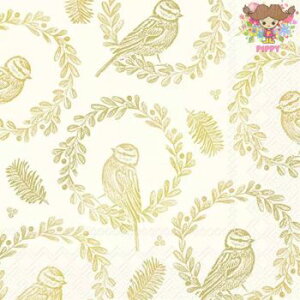 IHR y[p[ivLBRIGHT BIRD WREATH cream goldi20j[X  ԗ ݂̖ S[h NX}X fRp[W  fG 