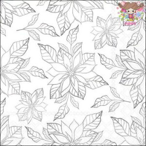 Ambiente y[p[ivLPoinsettia outline silver i20j |CZ`A AEgC Vo[ ԕ fG  fRp[W