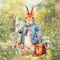 【25cmサイズ】Ambiente ペーパーナプキン ☆Mister Rabbit☆（1枚/バラ売り） ウサギ ラビット 花柄 イ…