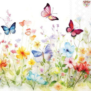 Ambiente �y�[�p�[�i�v�L���� Butterflies in field white ���i20������j ���X �ԕ� �쌴 ���Ԕ� �t�����킢�� �f�G ������ �� �G���K���g �f�R�p�[�W�� �n���h���C�h