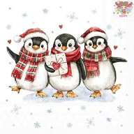 Ambiente ペーパーナプキン☆Penguin Surprise☆（1枚/バラ売り） クリスマス ペンギン プレゼント パー…