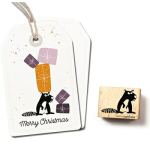 【在庫限り】cats on appletrees スタンプ☆ビーバー 動物 アニマル(ELVIRA THE RHINO)☆木製 プレゼント クラフト 雑貨 保育園 幼稚園 先生【メール便発送可】