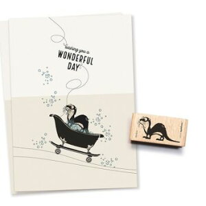 cats on appletrees スタンプ☆カワウソ 左向き 動物(Maiken the Otter)☆木製 プレゼント クラフト 雑貨 保育園 幼稚園 先生【メール便発送可】