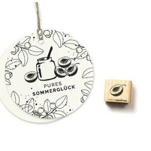 cats on appletrees ミニスタンプ☆アプリコット あんず 果物 木の実 (Apricot)☆木製 プレゼント クラフト 雑貨 保育園 幼稚園 先生【メール便発送可】