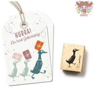 【在庫限り】cats on appletrees スタンプ☆上を向いて走るあひる アヒル 鳥 動物(Runner Duck Jakob)☆木製 プレゼント クラフト 雑貨 保育園 幼稚園 先生【メール便発送可】