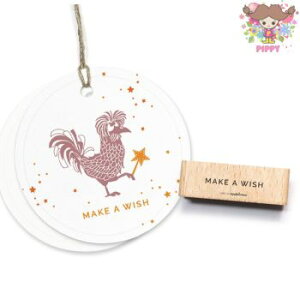 cats on appletrees スタンプ☆Make a Wish 英字 文字(Make a Wish)☆木製 プレゼント クラフト 雑貨 保育園 幼稚園 先生【メール便発送可】