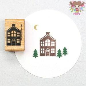 Perlenfischer スタンプ☆Haus 3☆家 ハウス 建物 二階建て 煙突木製 プレゼント クラフト 雑貨 保育園 幼稚園 先生【メール便発送可】