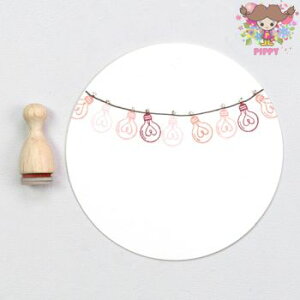 Perlenfischer可愛いコーン型スタンプ(S)☆Light bulb heart☆電球 ライト ハート木製 コーン型 プレゼント クラフト 雑貨 保育園 幼稚園 先生【メール便発送可】