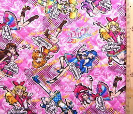 アイカツ！ 柄番号3 （ ピンク ) （ キャラクター キルティング生地 )