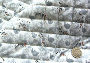 < Q-ハギレ 40cm > Q- キルト - キャラクター キルティング 生地 はぎれ カットクロス 40cm アナと雪の女王 ( グレー ) 柄番号5( キルト キルト生地 あな雪 アナ雪 アナ エルサ オラフ ディズニ