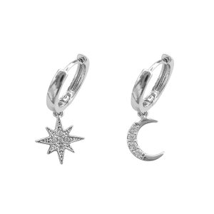 �y�ő�1,000�~OFF�zStar & Moon Hanging�s�A�X �� �� ���[�� �X�^�[ 316L �T�[�W�J���X�e�����X �A�����M�[�Ή� ���S ���f�B�[�X ��×p ���A�� �V���v�� �S�[���h �V���o�[ �t�[�v�s�A�X �v���[���g 