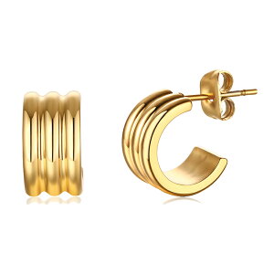 ★メール便送料無料★6mm CCフープピアス(IPプレーティング) 316L サージカルステンレス金属アレルギー対応 安心 レディース 医療用 金アレ シンプル 肌に優しい 小さめ ゴールド