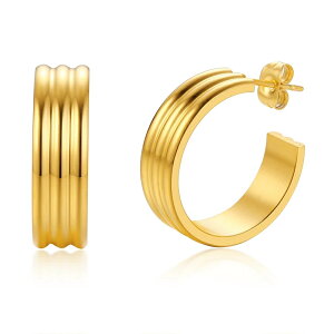 ★メール便送料無料★6mm CCフープピアス(IPプレーティング) 316L サージカルステンレス金属アレルギー対応 安心 レディース 医療用 金アレ シンプル 肌に優しい 小さめ ゴールド