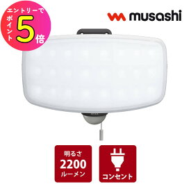 [ポイント最大15倍] ウォークインクローゼット WIC 防犯 センサーライト LED-AC1027 フリーアーム式 27Wワイド LEDセンサーライト コンセント式 防雨型 住宅 駐車場 廊下 通路 灯り 空き巣 泥棒 車上荒らし 侵入者防止 RITEX ライテックス ムサシ