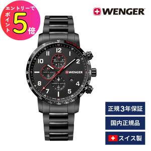 [|Cgő15{] rv Yrv WENGER EFK[ {Ki ATTITUDE CHRONO AeBe[h Nm xg22mm PVD XeXuXbg ubN ՃJ[ubN AiO