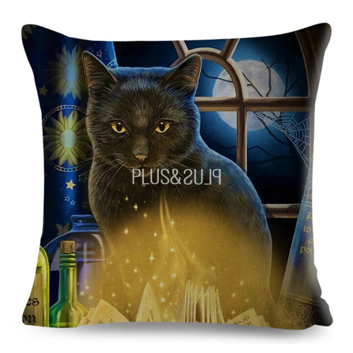 楽天市場】クッションカバー 45×45cm 猫 ネコ ねこ 猫柄 黒猫 くろねこ 