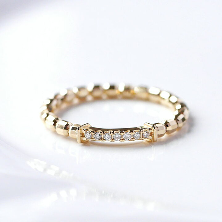 楽天市場】ストレッチ リング K18YG 計0.03ct ダイヤ リング 