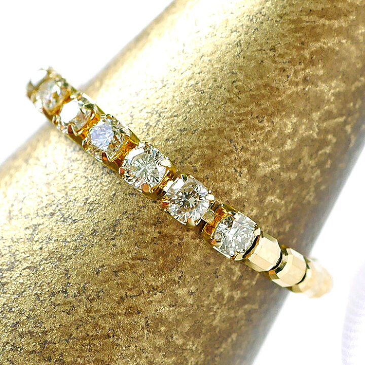 楽天市場】ストレッチリング K18YG ダイヤ 計0.3ct リング StretchRing 