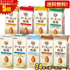 エントリーで当店全品ポイント5倍★【送料無料】 グリコ アーモンド効果 200ml紙パック 選べる48本(24本×2ケース) アーモンドミルク 砂糖不使用 コーヒー 3種のナッツ カカオ ほろ苦キャラメル アーモンドミルクラテ 微糖 ※北海道800円・東北400円の別途送料加算