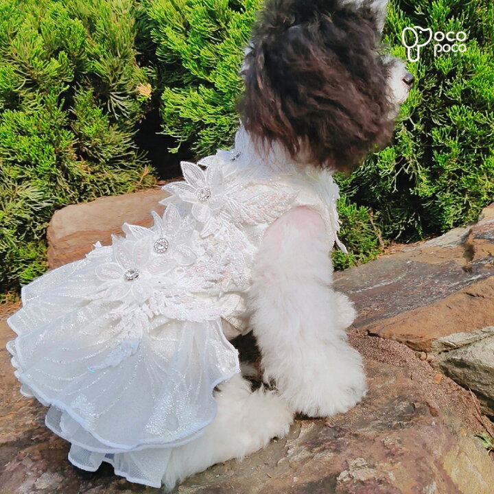 犬服 ワンピース お姫様 お祝い ウェディングドレス チュール ドレス ハンドメイド パーティードレス プリンセス プレゼント リボン 大人気 小型犬 愛犬服 犬の服 結婚式 記念パーティー 豪華 激安 ドレス