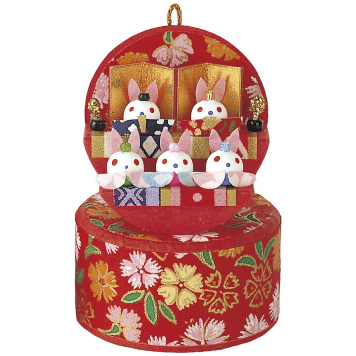 楽天市場】雛人形 兎(うさぎ)起き上がり雛二段手作り和紙細工 収納小箱 
