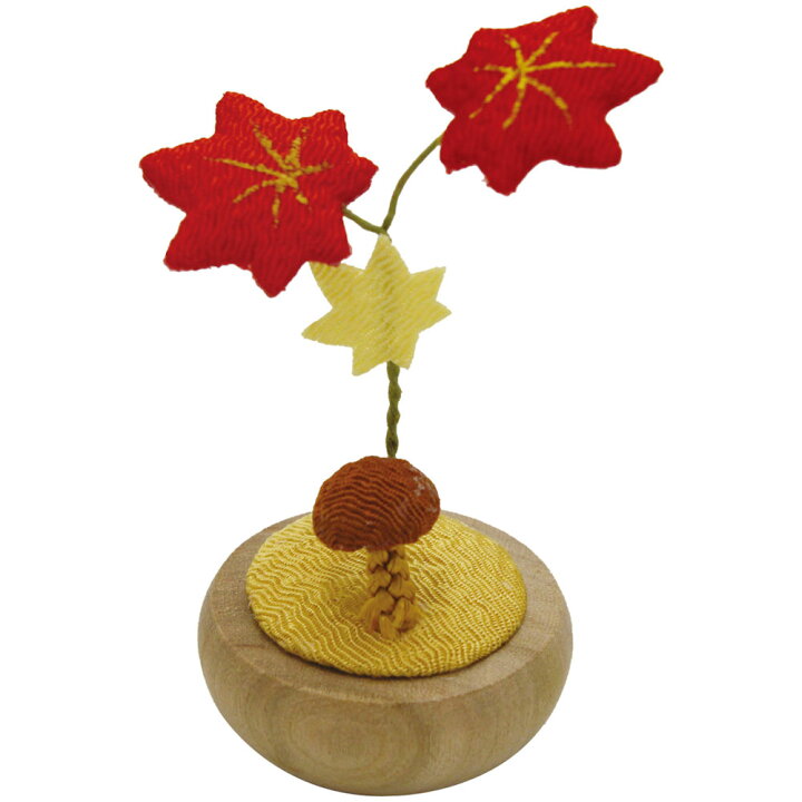 楽天市場 ゆらゆら紅葉 もみじ 秋の実り きのこ手作りちりめん細工 秋の風物詩 癒しの置物 季節の飾り 人形 京都発 季節の和雑貨 京都 和匠ポラーコ
