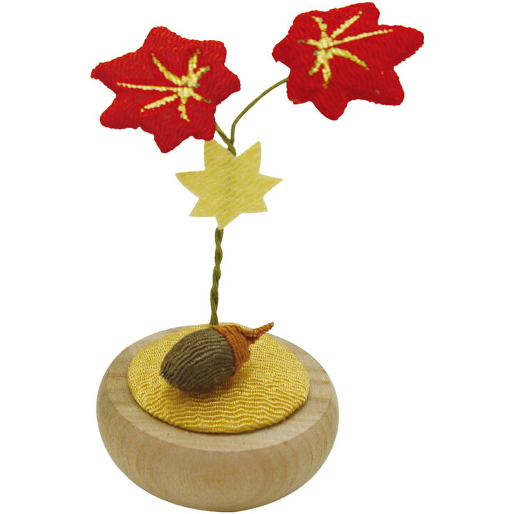楽天市場 ゆらゆら紅葉 もみじ 秋の実り どんぐり手作りちりめん細工 秋の風物詩 癒しの置物 季節の飾り 人形 京都発 季節の和雑貨 京都 和匠ポラーコ