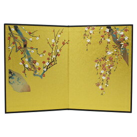 金紙屏風 梅に桜 19H 京都 かわいい 和風 手作り 小物 和雑貨 四季 なごみ 飾り 贈り物 おしゃれ
