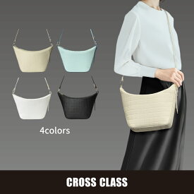 イタリアンレザー 本革 ショルダーバッグ メタルリング メタルプレート 変形 収納 上質素材 収納ポケット 内ポケット充実 レディース 大人 上品 おしゃれ きれいめ 実用的 エンボス加工 4色展開 ミントグリーン ホワイト ブラック クリーム