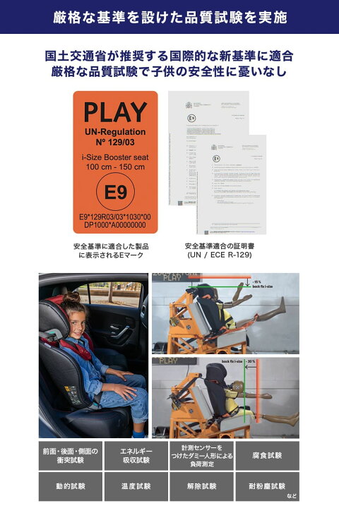楽天市場】ジュニアシート ISOFIX 対応 R129 PLAY Backfix 