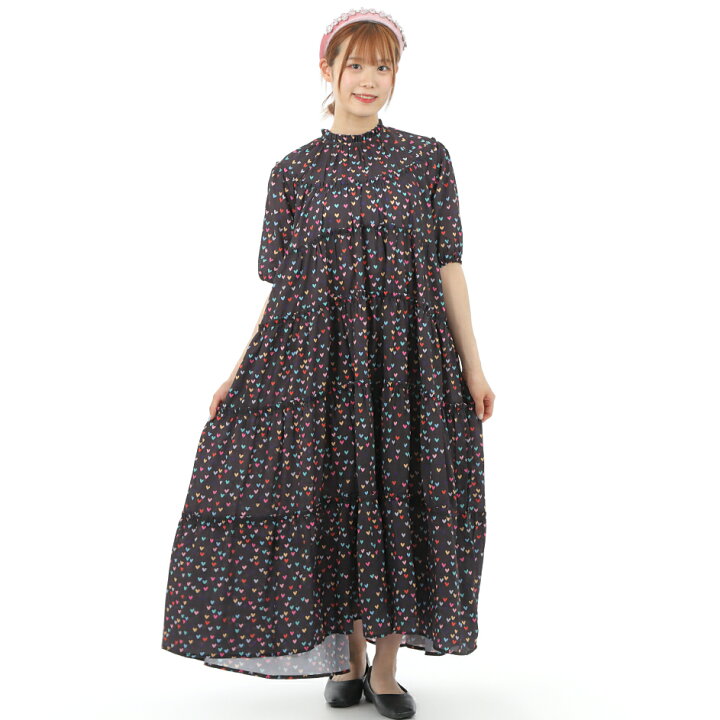 楽天市場】シスタージェーン 1809 ハート ワンピース ロング ブラック  