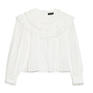 シスタージェーン sister Jane sisterjane ブラウス Sサイズ 白 ホワイト 薄手 長袖 レース 大きい襟 きれいめ 大人かわいい 可愛い 上品 おしゃれ インポート パーティー フォーマル 演奏会 食事会