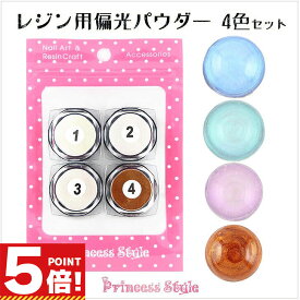【P5倍!お買い物マラソンCPあり】 レジン用偏光パウダー 着色剤 ミラーパウダー 専用ケース入り 4色セット 【 レジン 封入 着色 ネイル パウダー 粉 粉末 レジン封入 着色 材料 素材 アクセサリーパーツ ハンドメイド 】