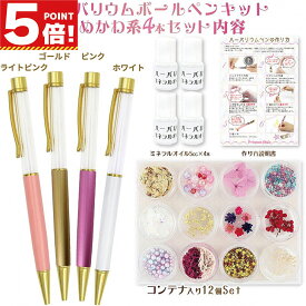 【スーパーSALE 10%オフ P5倍!】 ハーバリウム ボールペン キット ペン4色 花材セット オイル付き ピンク パープル パステル ゆめかわ セット 【 福袋 2023 キット ハーバリウムペン 工作 親子 手作り 贈り物 プレゼント ギフト お祝い かわいい おしゃれ 母の日 】