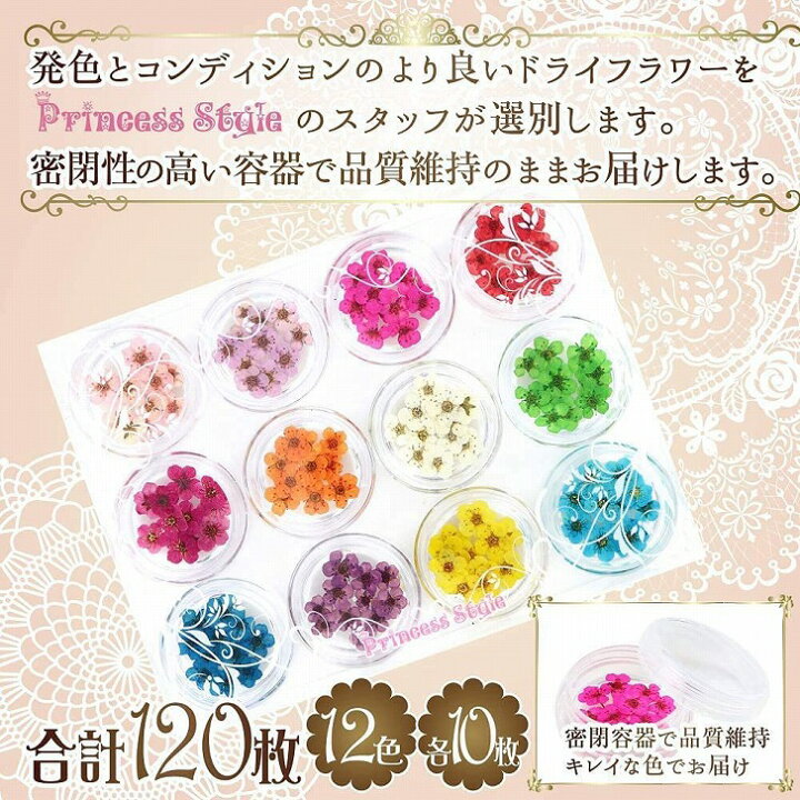 楽天市場】ドライフラワー 上質 押し花 素材 パーツ こでまり 12色 120 