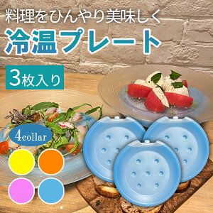 【サマーセール20%OFF!!】【 選べる 4色 】 日本製 冷温プレート 3枚セット 保冷剤 お皿型 冷温 お刺身 サラダ 家飲み ガーデンパーティー アウトドア 冷感プレート