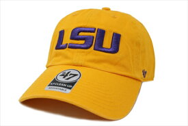 47 Brand フォーティーセブンブランド カレッジ キャップ 47 CLEAN UP NCAA クリーンアップ ルイジアナ州立大学 Louisiana State University LSU Tigers (タイガース/パープル/ブラック/ホワイト/イエロー/バスケットボール/ゴルフ/フットボール/大学/メンズ/レディース）