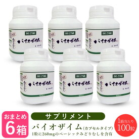 【6/4 20時より超セール 販売期間前】バイオザイム ユーグレナ(みどりむし) 100粒【×6個セット】正規品 ユーグレナ ミドリムシ 東京大学 赤丸印 微細藻類 サプリメント BIOZYME スーパーフード