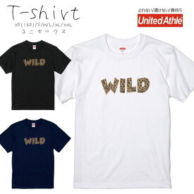 Tシャツ メンズ 半袖 プリント Uネック クルーネック 丸首 綿 半袖 カットソー おしゃれ アメカジ ストリート カジュアル レディース ユニセックス 大きいサイズ対応 レオパート ロゴ WILD 豹 ヒョウ 90年代 レトロ おしゃれ