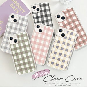Xperia 10VII 1VII 1VI 10VI 1V 10V 10IV Xperia 5iii クリア ハード スマホケース クリアデザイン クリアケース おしゃれ 韓国 チェック柄 くすみカラー 手書き風 大人可愛い 選べる10デザイン[SO-51C/SOG06/SO-5