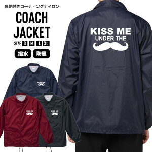 �R�[�`�W���P�b�g �����Y �X�g���[�g �A�E�^�[ ���� �h�� �i�C�����W���P�b�g �W���P�b�g �u���]�� �i�C�����W���P�b�g S M L XL XXL 3�F KISS ME UNDER THE mustache �Ђ��f�U�C�� �X�g���[�g