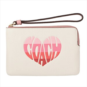 yXyVz[R[`] Xgbg COACH Stripe Heart Motif Corner Zip CA070 IMCAH IM/Chalk Multi