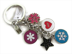 �y�X�y�V�����z�R�[�` �L�[�z���_�[ �X�m�[�t���C�N �`���[�� �L�[�t�H�u COACH SNOWFLAKE MULTI MIX KEY RING KEY CHAIN FOB F62725 SV/2M