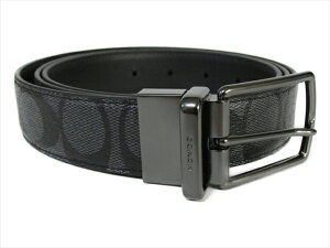 yXyVzR[` xg VOl`[ o[Vu COACH Signature Reversible Belt Cut To Size F64825 CQ/BK Charcoal/Black