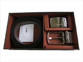 【スペシャル】[コーチ] ベルト 2WAY COACH MPLQ Belt Box Leather F65185 AQ0 Black/Dark Brown [並行輸入品]