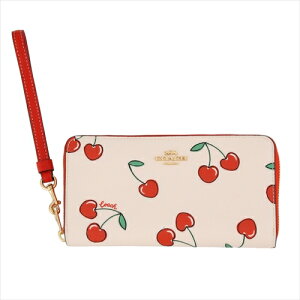 [R[`] z AR[fBI COACH Cherry Long Zip Around Wallet CF406 IMCAH IM/Chalk Multi