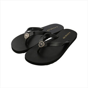 R[` T_ COACH Zayn Rubber Flip Flops US5B 22cm CR858 BLK Black